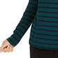 Blusa feminina listrada de gola alta Charter Club verde escuro tamanho extragrande