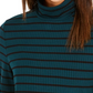 Blusa feminina listrada de gola alta Charter Club verde escuro tamanho XX-G