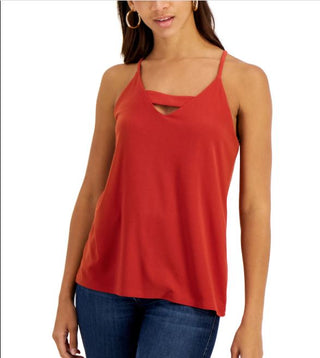 Top Halter com zíper nas costas Bar III feminino, vermelho, tamanho pequeno