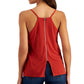 Top Halter com zíper nas costas Bar III feminino, vermelho, tamanho pequeno