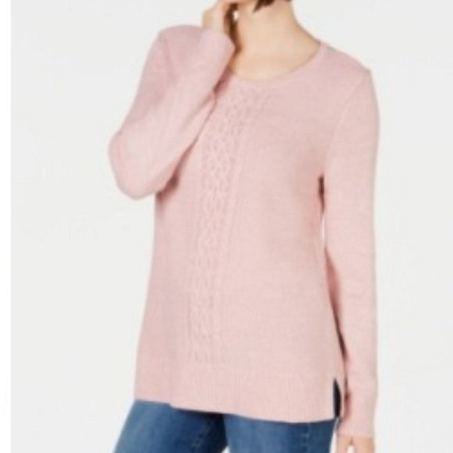 Karen Scott Suéter Feminino de Tricô com Painel Rosa Tamanho Grande