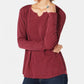 Blusa térmica feminina de algodão com decote aberto Style &amp; Co, vermelha, tamanho extra pequeno