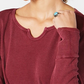 Blusa térmica feminina de algodão com decote aberto Style &amp; Co, vermelha, tamanho extra pequeno