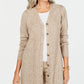 Karen Scott Cardigan Duster Feminino Pequeno com Botões Frontais Marrom Tamanho 44