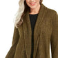 Cardigan feminino Karen Scott com gola xale, verde, tamanho pequeno