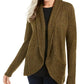 Cardigan feminino Karen Scott com gola xale, verde, tamanho pequeno