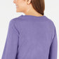 Karen Scott Suéter feminino de manga comprida com gola canoa, roxo, tamanho grande