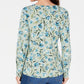 Karen Scott Audra Oasis Top decote redondo feminino verde escuro tamanho grande
