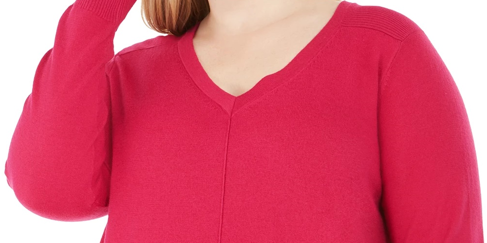 Karen Scott Suéter Feminino Gola V Azul Tamanho 1X