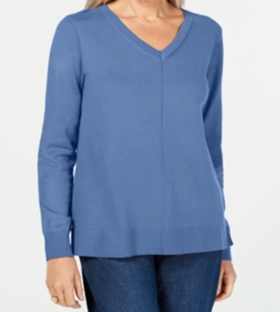 Suéter jeans feminino Karen Scott azul tamanho 3X