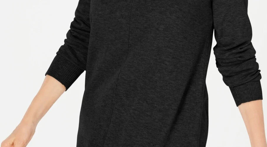 Karen Scott Suéter Feminino Gola Redonda Manga Longa Preto Tamanho Médio