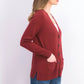 Cardigan feminino de lã merino com decote em V, tamanho grande, vinho, Charter Club