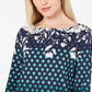 Top feminino com decote canoa estampado Charter Club, azul, tamanho XX-G
