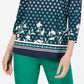 Top feminino com decote canoa estampado Charter Club, azul, tamanho XX-G