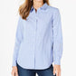 Blusa feminina Charter Club de algodão estampada com botões frontais, turquesa/azul, tamanho 8