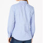 Blusa feminina Charter Club de algodão estampada com botões frontais, turquesa/azul, tamanho 8