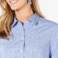 Blusa feminina Charter Club de algodão estampada com botões frontais, turquesa/azul, tamanho 8