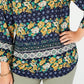 Blusa plus size com estampa mista azul Charter Club feminina, tamanho 2X
