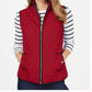 Colete feminino acolchoado com gola alta Charter Club, vermelho, tamanho pequeno