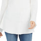 Suéter de malha com babados e bainha plissada feminino Style &amp; Co, tamanho grande, branco
