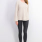 Suéter pulôver feminino estilo &amp; co, malha boxy, bege, cáqui, tamanho grande