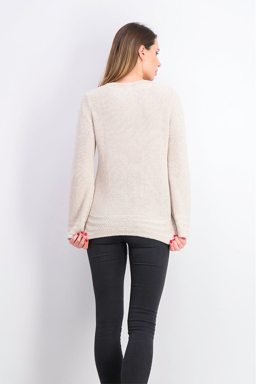 Suéter pulôver feminino de malha estilo boxy marrom tamanho extragrande