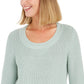 Suéter pulôver feminino estilo boxy knit verde tamanho grande