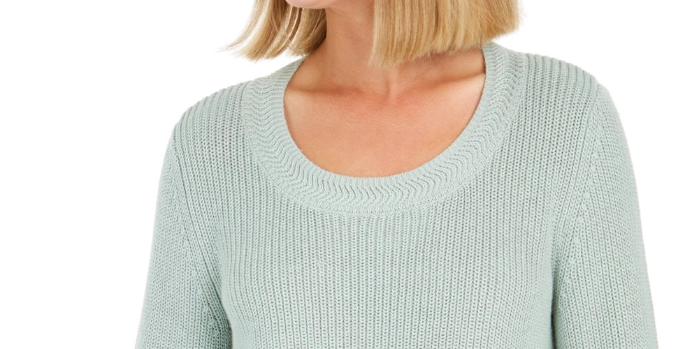 Suéter pulôver feminino estilo boxy knit verde tamanho médio