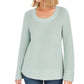 Suéter pulôver feminino estilo boxy knit verde tamanho pequeno