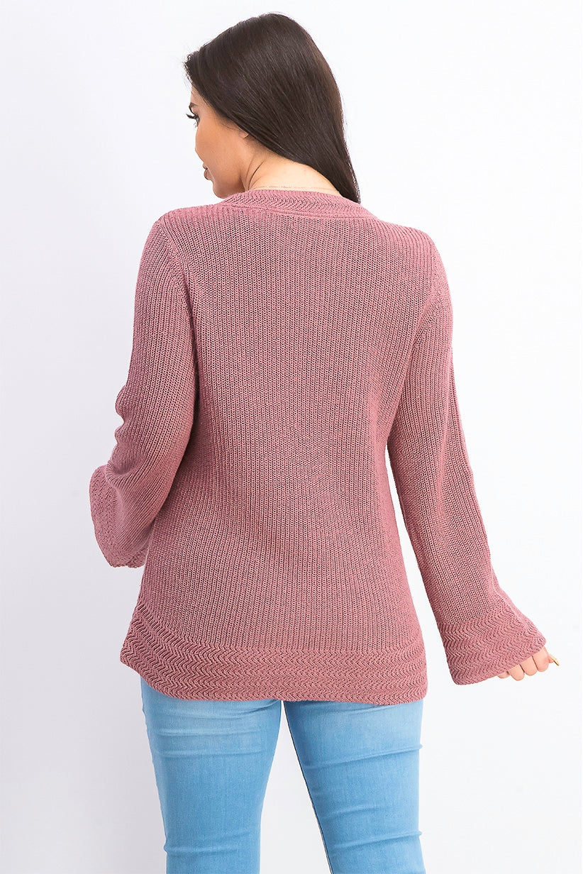 Suéter pulôver feminino estilo &amp; co, malha boxy, roxo médio, tamanho extrapequeno