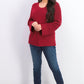 Suéter pulôver feminino estilo &amp; co, malha boxy, vermelho, tamanho pequeno