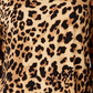 Blusa estampada feminina JM Collection manga 3/4 marrom tamanho médio