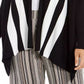Cardigan feminino Alfani Plus listrado com frente aberta, preto, tamanho 3X
