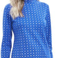 Karen Scott Blusa Feminina com Estampa de Flocos de Neve e Gola Alta Azul Escuro Tamanho Pequeno Médio