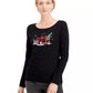 Karen Scott Blusa de algodão xadrez feminina, tamanho grande, preta