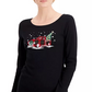 Karen Scott Blusa de algodão xadrez feminina, tamanho grande, preta