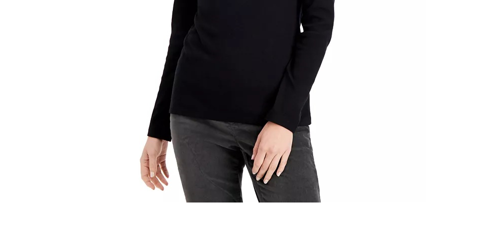 Karen Scott Blusa de algodão xadrez feminina, tamanho grande, preta
