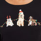 Camisa feminina bordada para cachorro Karen Scott, tamanho pequeno, preta