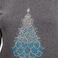 Camiseta feminina Karen Scott de algodão com estampa de Natal, tamanho médio, cor carvão