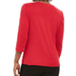 Karen Scott Chinelos Femininos Petite Winter Algodão Top Vermelho Brilhante Tamanho PM