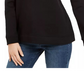 Moletom feminino Karen Scott com detalhes, preto, tamanho pequeno e pequeno