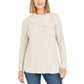 Suéter feminino de malha Pointelle da Style &amp; Co, bege, tamanho médio