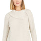 Suéter feminino de malha Pointelle da Style &amp; Co, bege, tamanho médio