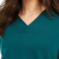 Suéter túnica feminino com decote em V estilo &amp; co, verde, tamanho pequeno