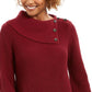 Suéter canelado com bainha recortada feminino Style &amp; Co, tamanho médio, vermelho, extra pequeno