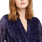 Blusa feminina Alfani Burnout com estampa de sobrepeliz roxa, tamanho pequeno