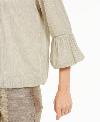 Top bolha metálico feminino Alfani dourado tamanho pequeno pequeno