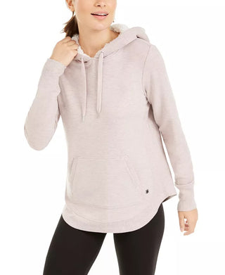 Ideology Moletom feminino Sherpa com capuz e bainha redonda, rosa, tamanho XXG