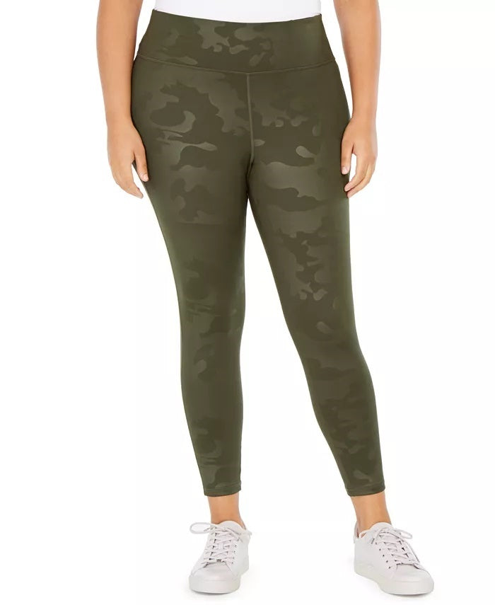 Leggings camufladas femininas Ideology Cool, verde, tamanho 1X