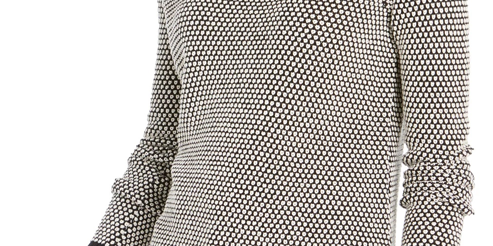 Suéter de malha texturizada feminino Charter Club, preto, tamanho pequeno médio